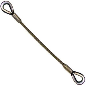 1-1/4" x 15' Thimbled Eye Wire Rope Sling -  6x37 Steel Core Wire Rope