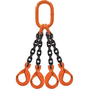 CM 1/2"x11' Type QOSL 4-Leg Grade 100 Chain Sling (Self-Locking Hooks)