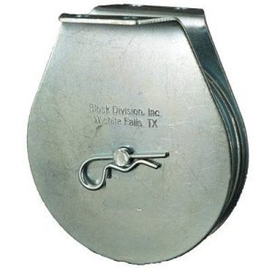 Flat Mount Wire Rope Block Single 3/8"