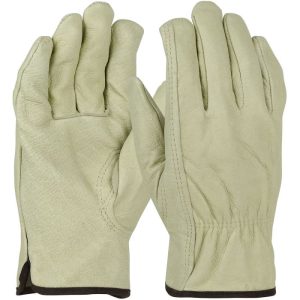 PIP Pigskin Leather Driver Gloves with Red Fleece Lining - Medium